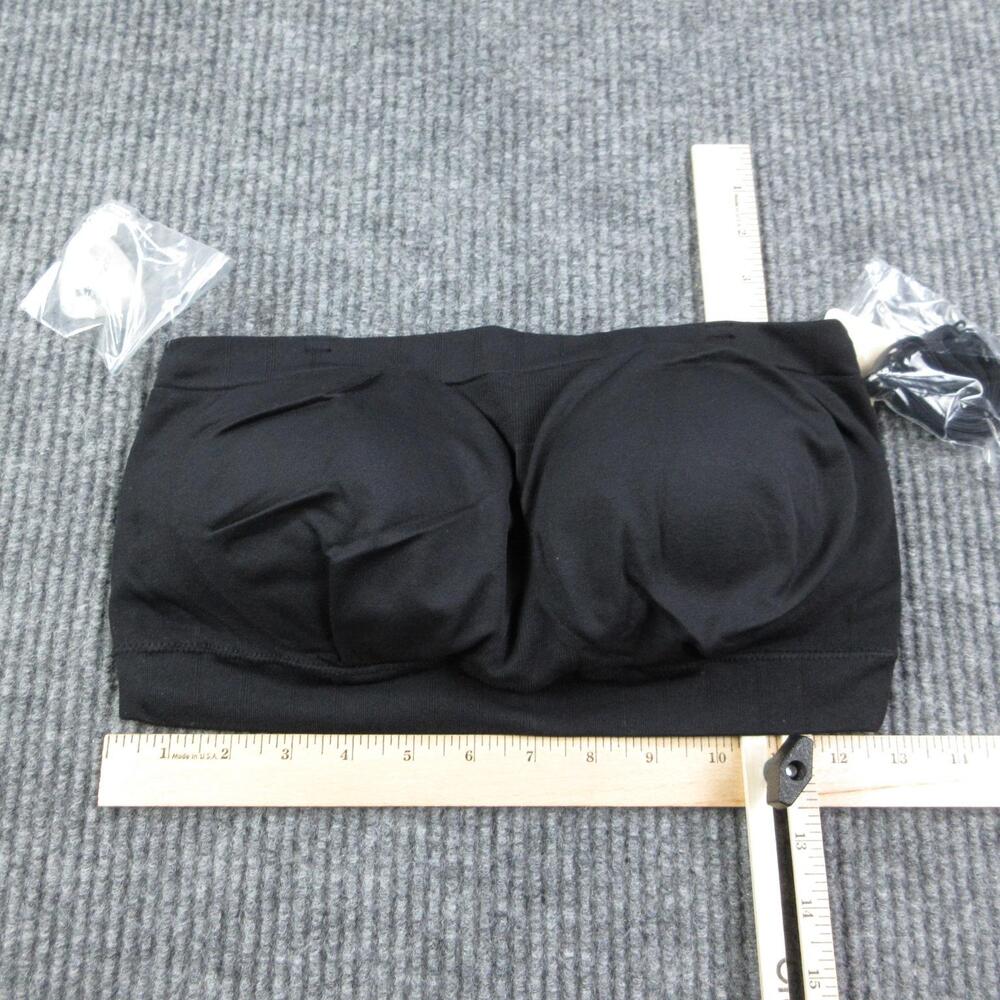 Truekind Bra Womens L Black Convertible Strapless Bandeau Removable Straps NWT